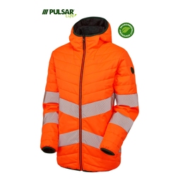 PULSAR LIFE Mens Sustainable High Visibility Reversible Puffer Jacket Orange