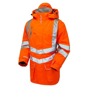 PULSAR PROTECT Rail Spec High Visibility Breathable Mesh Lined Storm Coat Orange