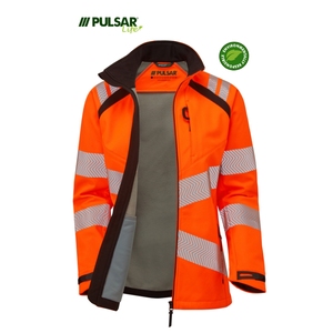 PULSAR LIFE Mens Sustainable High Visibility Softshell Jacket Orange