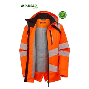 PULSAR LIFE Mens Sustainable High Visibility Shell Jacket Orange
