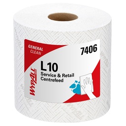 7406 WypAll L10 Service & Retail Wiping Paper White (Pack 6)