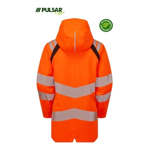 PULSAR LIFE Mens Sustainable High Visibility Insulated Parka Orange