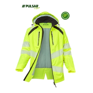 PULSAR LIFE Mens Sustainable High Visibility Insulated Parka Yellow
