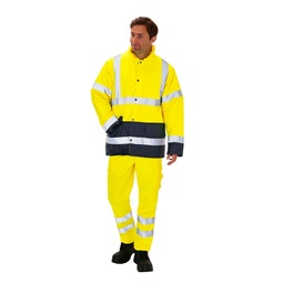 Portwest S466 High Visibility Contrast Winter Traffic Jacket Yellow Navy